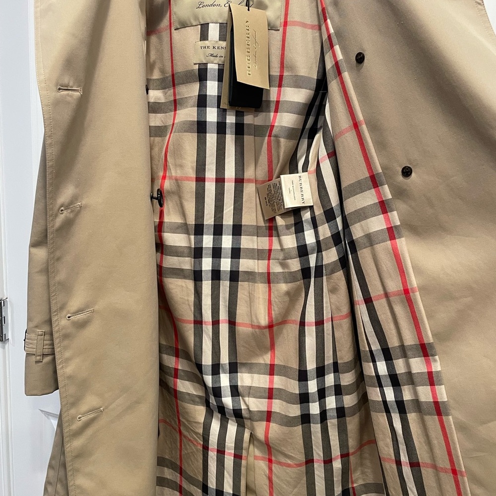 Burberry Kensington Long Cotton Trench Honey US 2 NWT - Picture 8 of 11